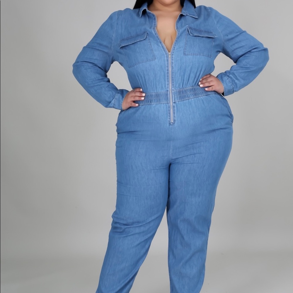 Came Thru Dripping Denim Jumpsuit